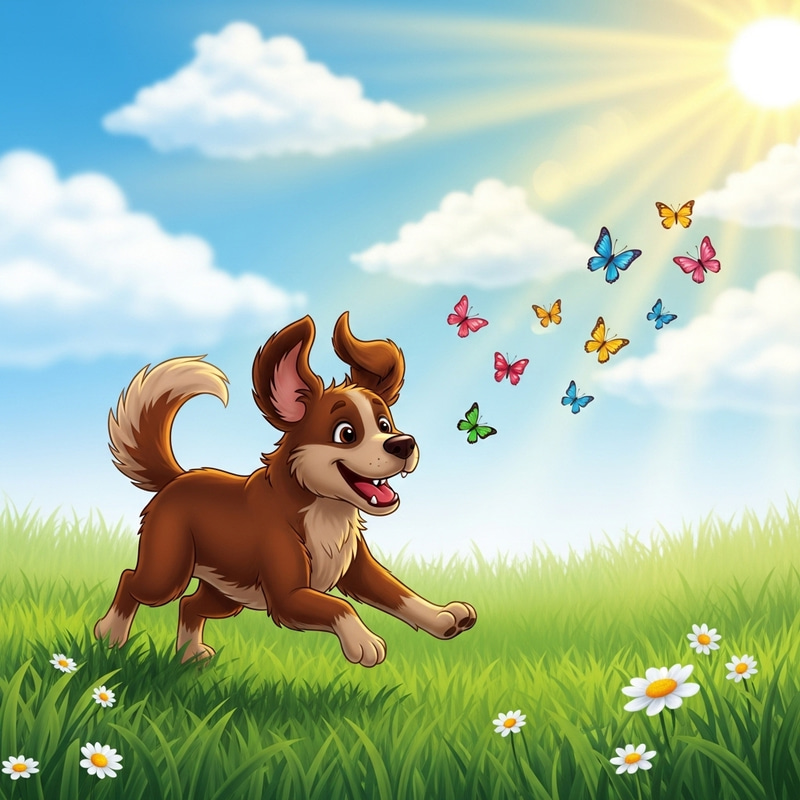 Playful Dog Running in Green Field | Site Name