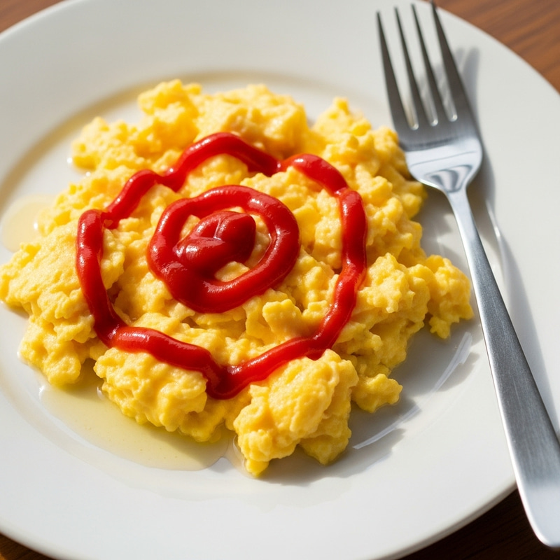 Delicious Scrambled Eggs with Ketchup Delicious Scrambled Eggs with Ketchup