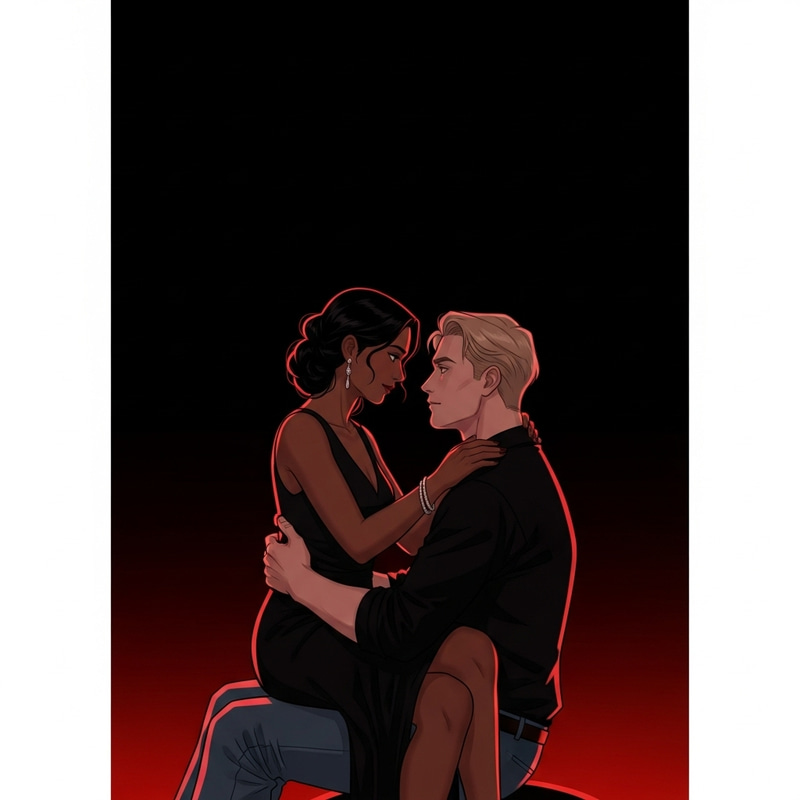 Captivating Japanese-Style Couple Illustration Captivating Japanese-Style Couple Illustration