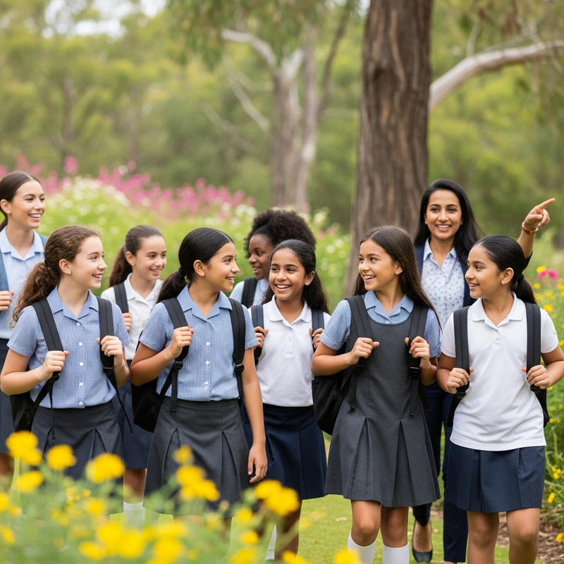 Schoolgirls Enjoying a School Trip Schoolgirls Enjoying a School Trip