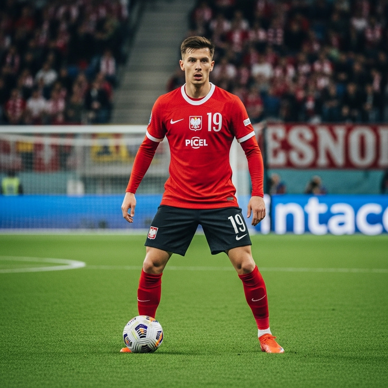 Professional Football Athlete Robert Lewandowski on the Field