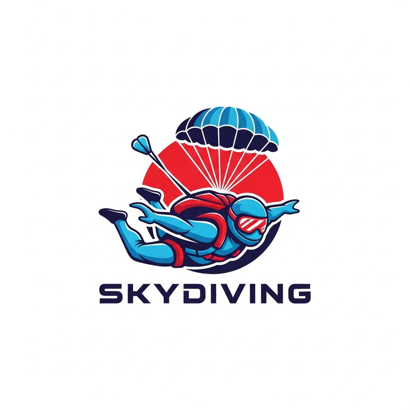 Thrilling Skydiving Logo Design | Extreme Adrenaline Rush Thrilling Skydiving Logo Design | Extreme Adrenaline Rush
