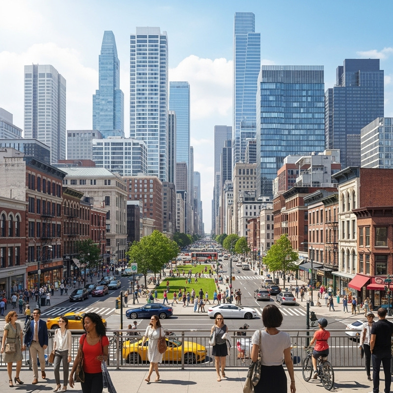 Dynamic Cuidad Cityscape - Multicultural Urban Life & Architecture Dynamic Cuidad Cityscape - Multicultural Urban Life & Architecture