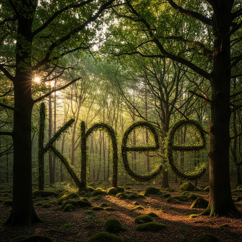 Mystical Forest with Towering Trees and Hidden Clue Mystical Forest with Towering Trees and Hidden Clue