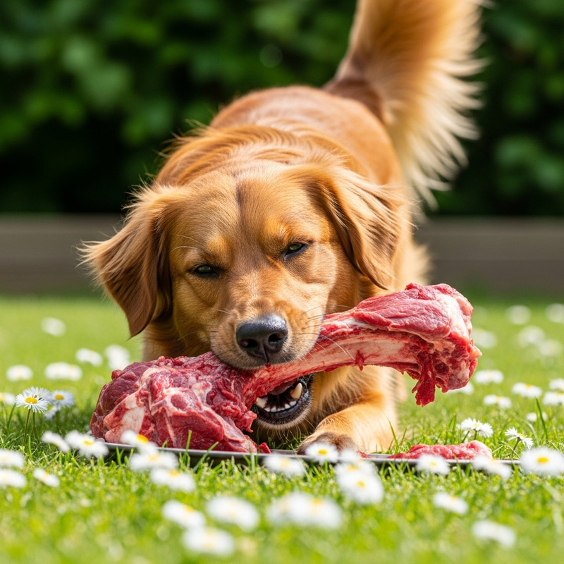 Dog Eating Meat - Perfect Meal Time for Your Furry Friend Dog Eating Meat - Perfect Meal Time for Your Furry Friend
