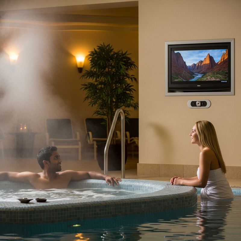 Tranquil Spa Scene: Man and Woman Relaxing with Nature TV Tranquil Spa Scene: Man and Woman Relaxing with Nature TV