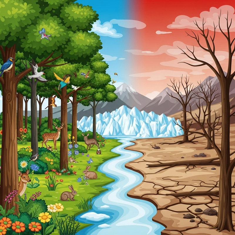 Climate Change Effects - Green vs Barren Landscapes Climate Change Effects - Green vs Barren Landscapes