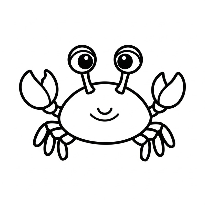 Cute Crab Coloring Page for Kids