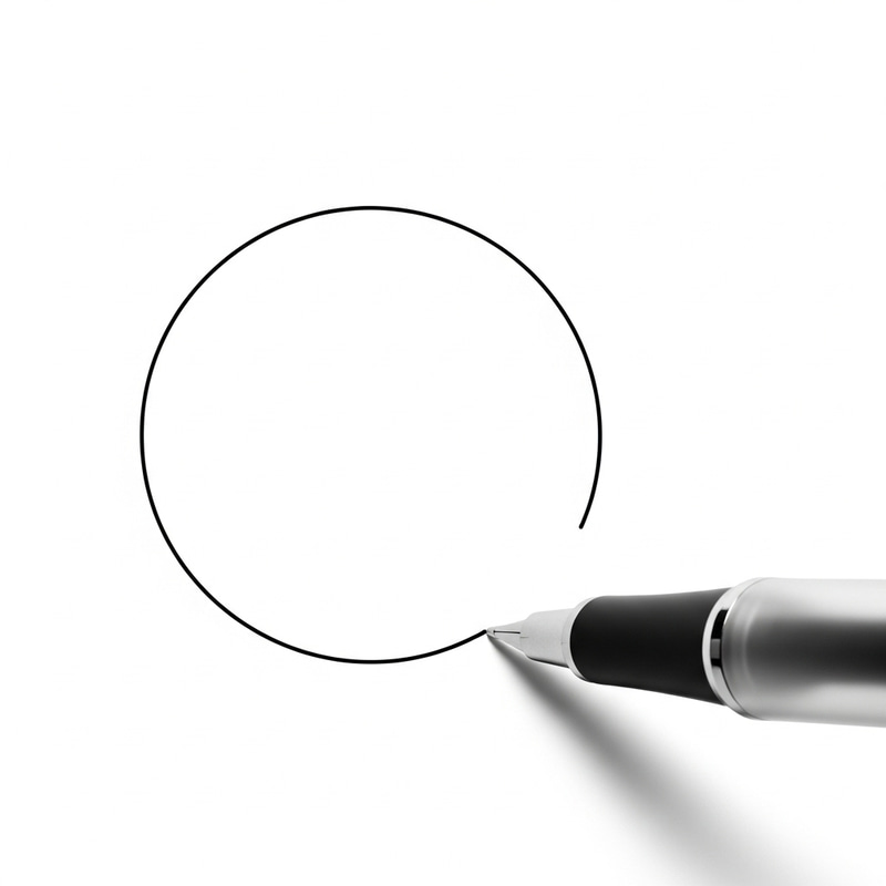 Circular Stroke Pen 50x50 Pixel in Black and White