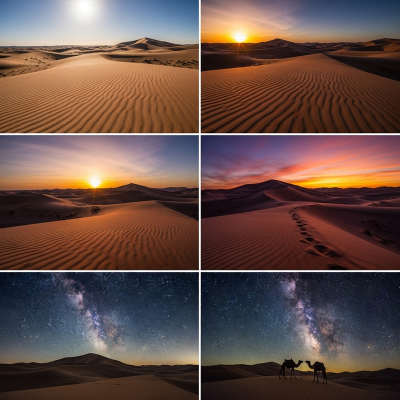 My Pictures in the Sahara: Sand Dunes, Sunset Colors, and Starlit Nights