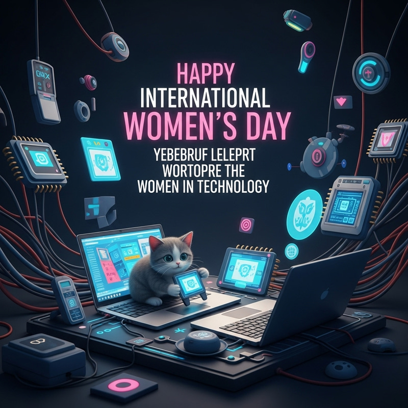 Endearing Women in Tech Greeting Card for International Women's Day Endearing Women in Tech Greeting Card for International Women's Day