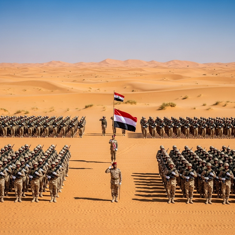 Yemeni Army Military Parade in the Desert Yemeni Army Military Parade in the Desert