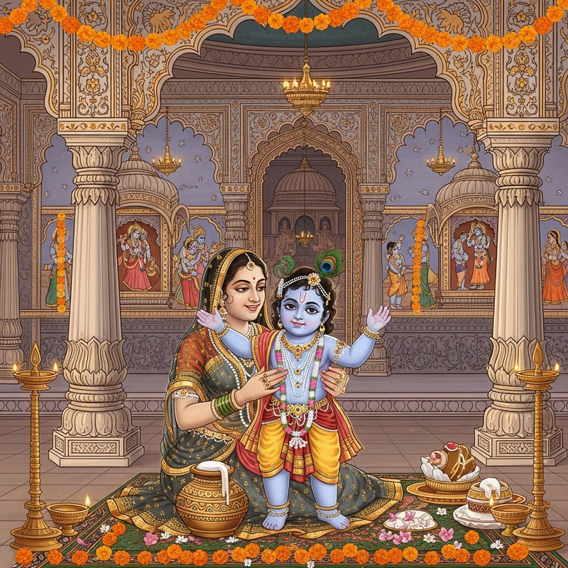 Krishna and Mother Yashoda in an Indian Temple Krishna and Mother Yashoda in an Indian Temple