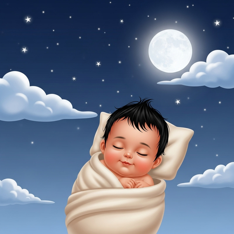 Adorable Baby Sleeping under Moonlit Sky | Serene Infancy Adorable Baby Sleeping under Moonlit Sky | Serene Infancy