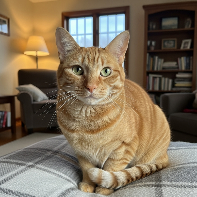 Orange House Cat with Piercing Eyes