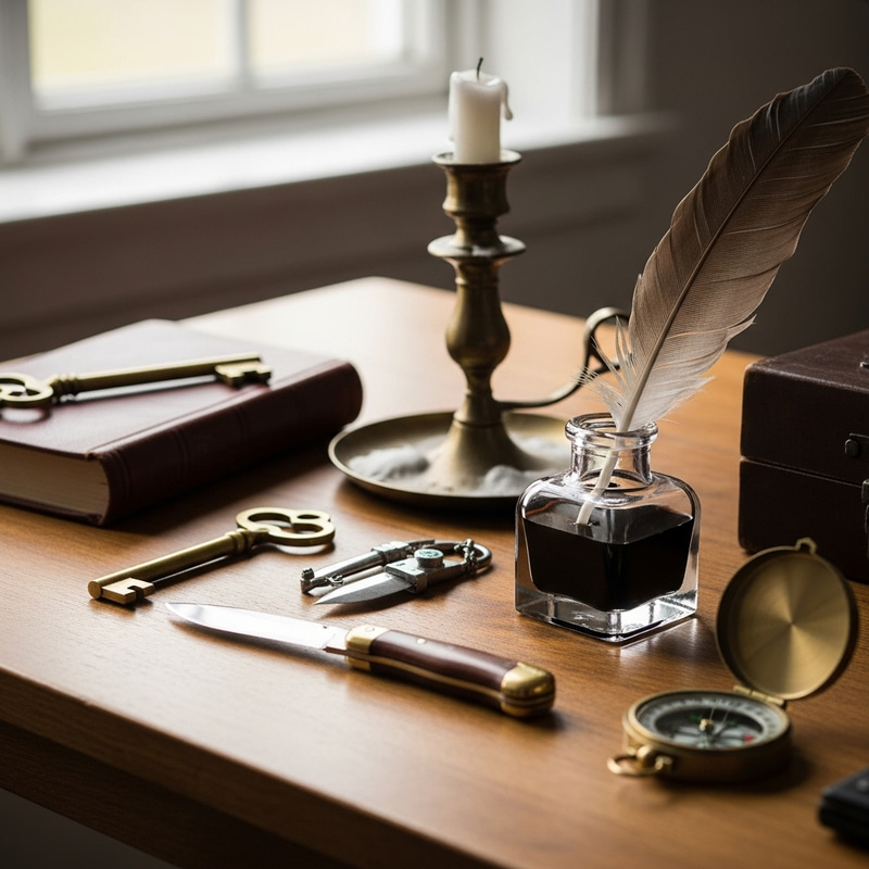 Handcrafted Goods Displayed on Wooden Table