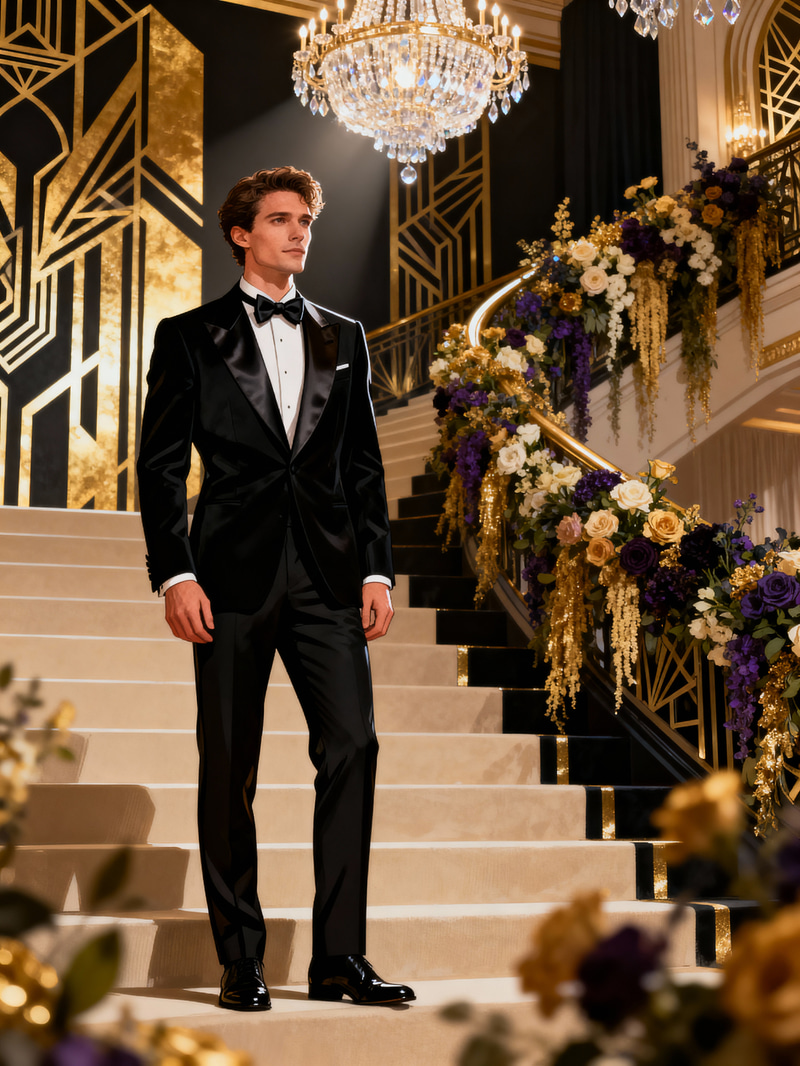 Dazzling Male Model at the Opulent Met Gala Dazzling Male Model at the Opulent Met Gala