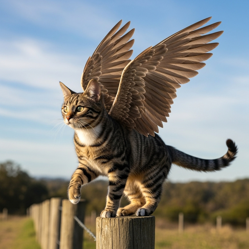 Gato con Alas: The Majestic Winged Cat