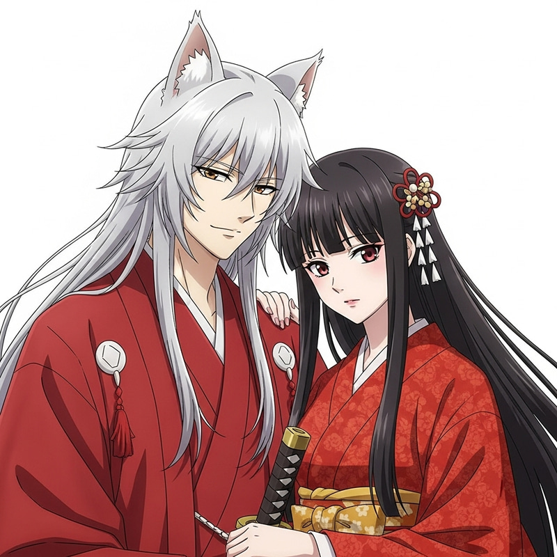 Inuyasha and Kikyo Relationship | Anime Couple with Cat Ears