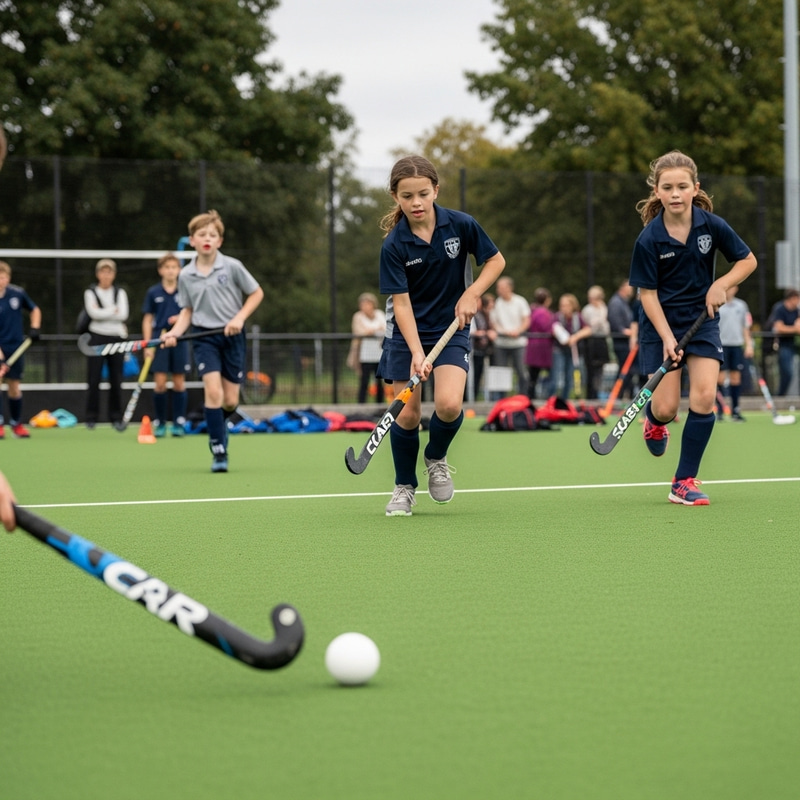 Field Hockey Academy Juniors on Vibrant Astro Turf Field Hockey Academy Juniors on Vibrant Astro Turf