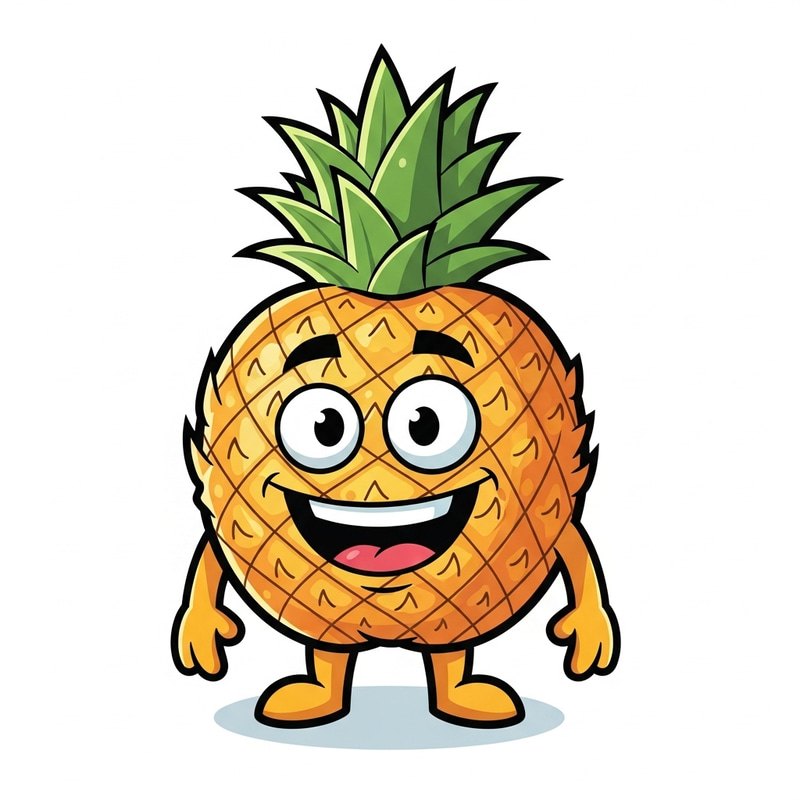 Vibrant Cartoon Pineapple Character | Imaginary Brand