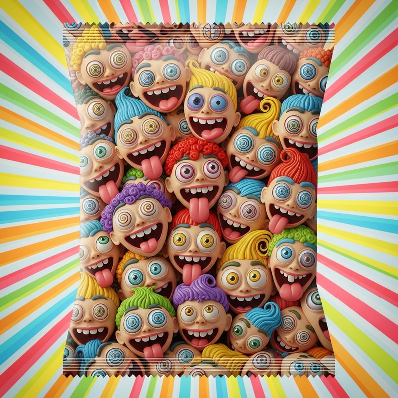 Crazy Animated Snack Pack with Playful Heads Crazy Animated Snack Pack with Playful Heads