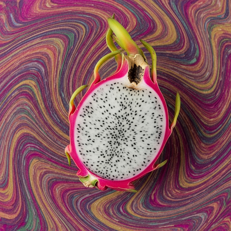 Stunning Dragon Fruit with 3D Swirl Background
