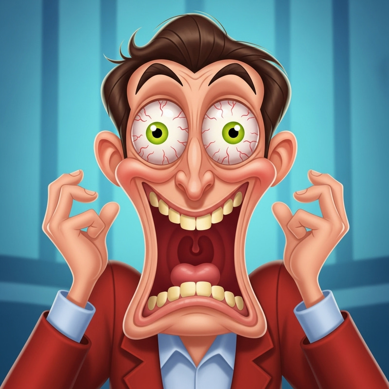 Chuck Jones-style Cartoon Face | Vibrant Colors & Humor