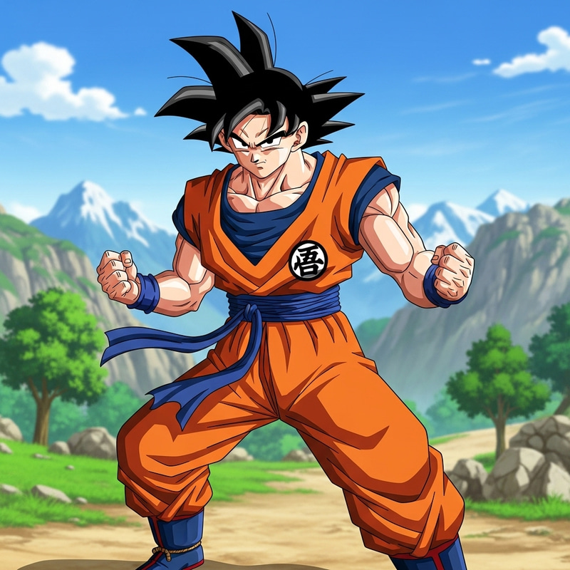 Goku: Iconic Anime Character in Orange Attire Goku: Iconic Anime Character in Orange Attire