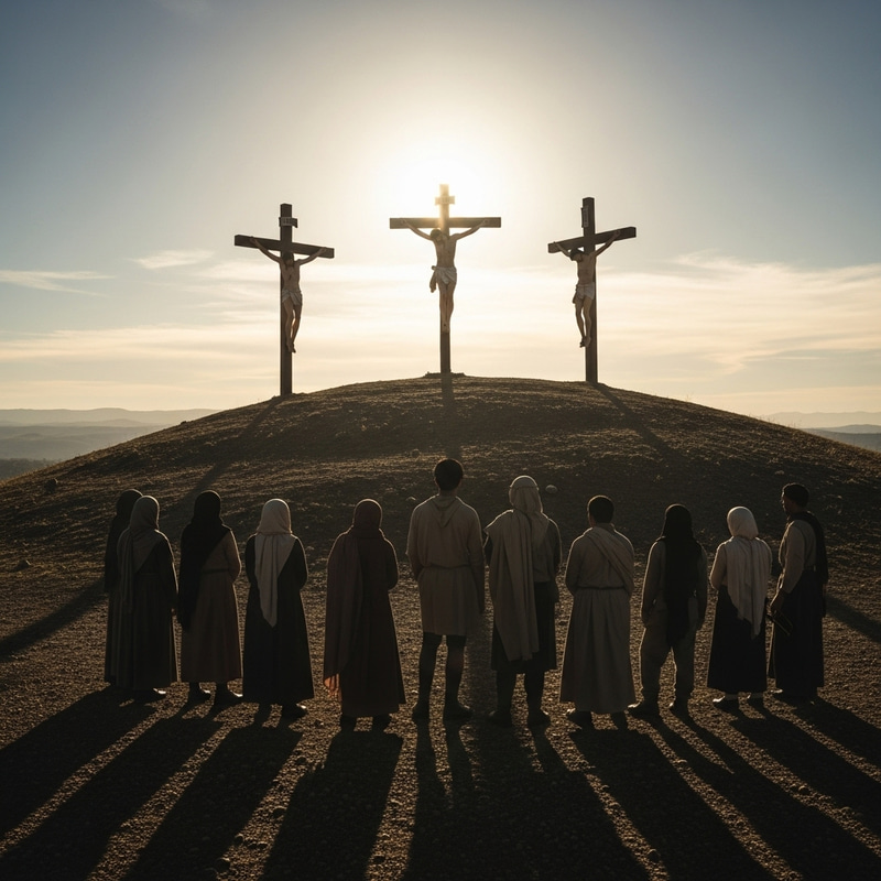 Ancient Israel: Three Crucified Men on Hill Ancient Israel: Three Crucified Men on Hill