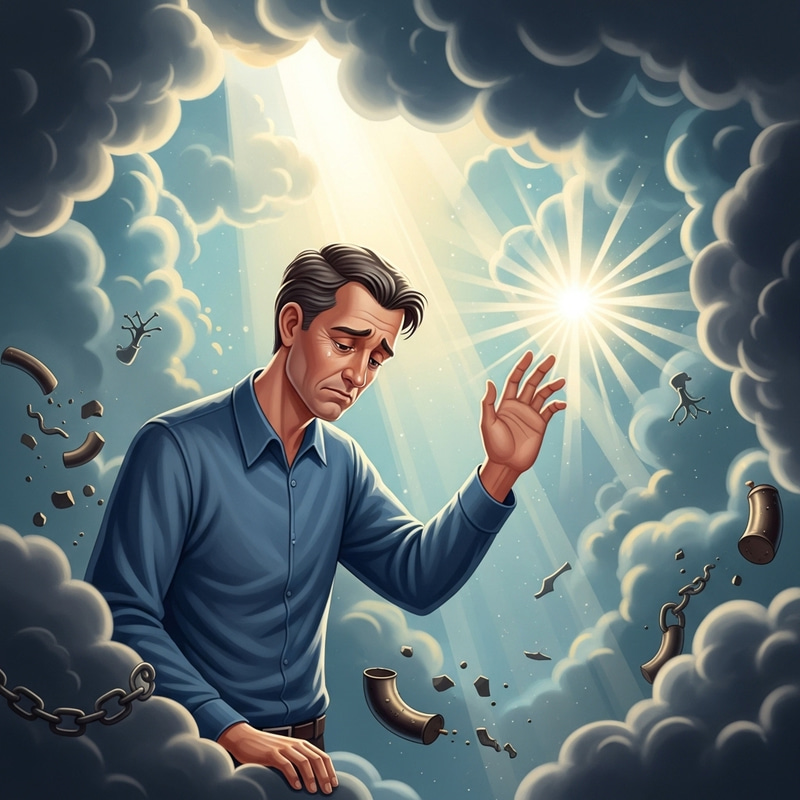 Former Sinner Embracing Redemption | Illustration of Spiritual Awakening Former Sinner Embracing Redemption | Illustration of Spiritual Awakening