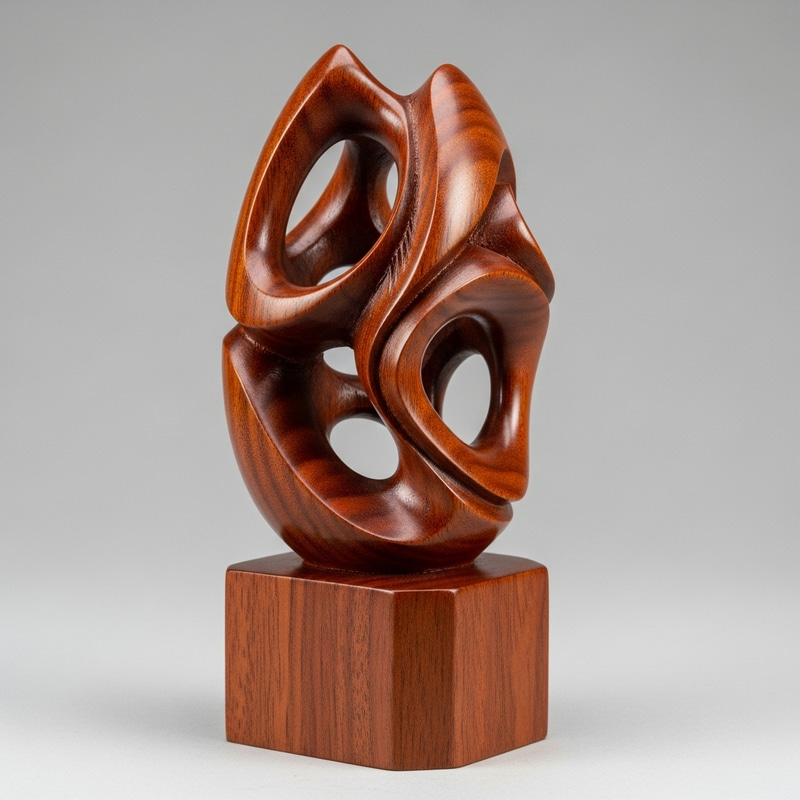 Elegant Mahogany Wood Sculpture