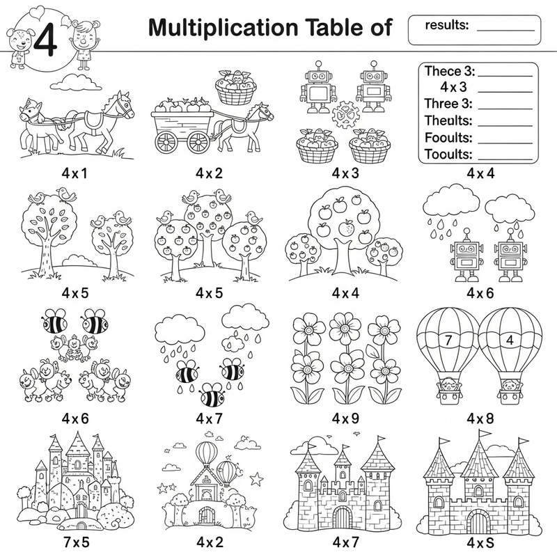 Vibrant Multiplication Table for Kids | Fun Coloring Page Activity Vibrant Multiplication Table for Kids | Fun Coloring Page Activity