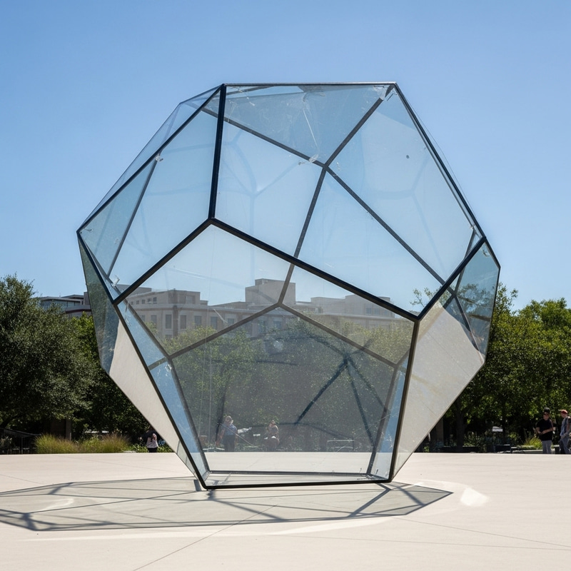 50 Ft Clear Glass Dodecahedron: Ethereal Airborne Art