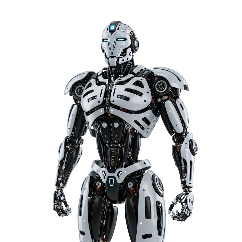 Futuristic Robot on White Background Futuristic Robot on White Background