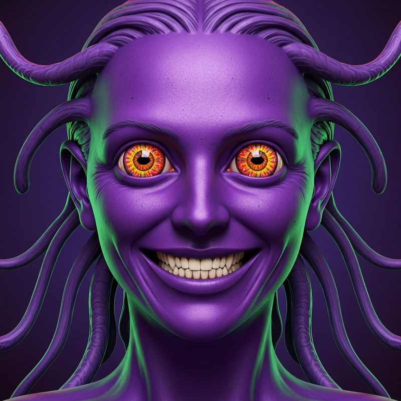 Enigmatic Psychedelic Alien - Cosmic Face Transformation Enigmatic Psychedelic Alien - Cosmic Face Transformation