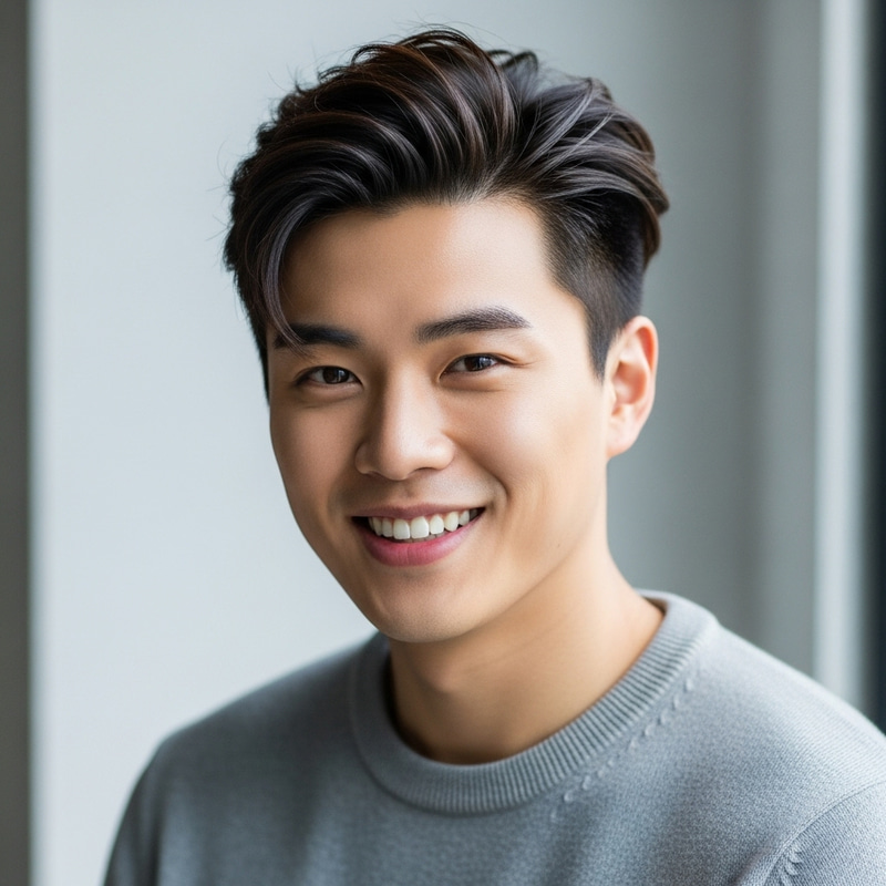 Adorable East Asian Man with a Kind Smile