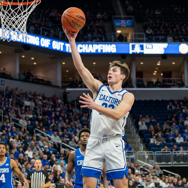 Last Minute Shot by College Basketball Player in Packed Stadium Last Minute Shot by College Basketball Player in Packed Stadium