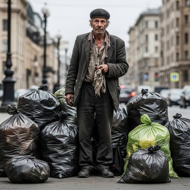 Wealthy Russian Homeless Man: Paradox of Affluence and Destitution