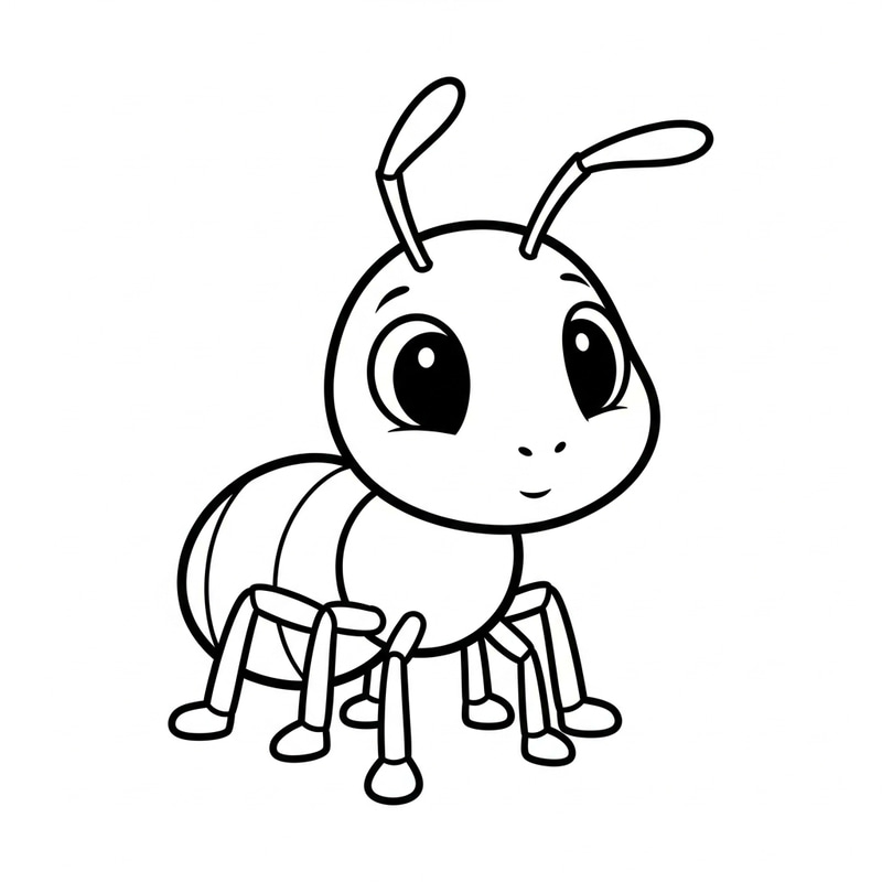 Cute Ant Coloring Page for Toddlers Cute Ant Coloring Page for Toddlers