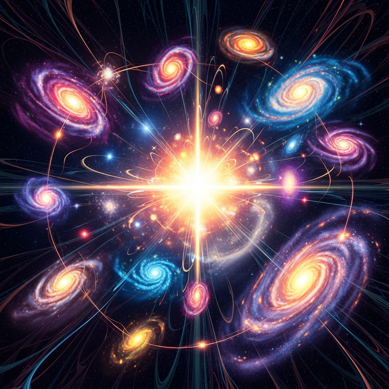 Vibrant Abstract Big Bang Theory Art - Exploding Universes