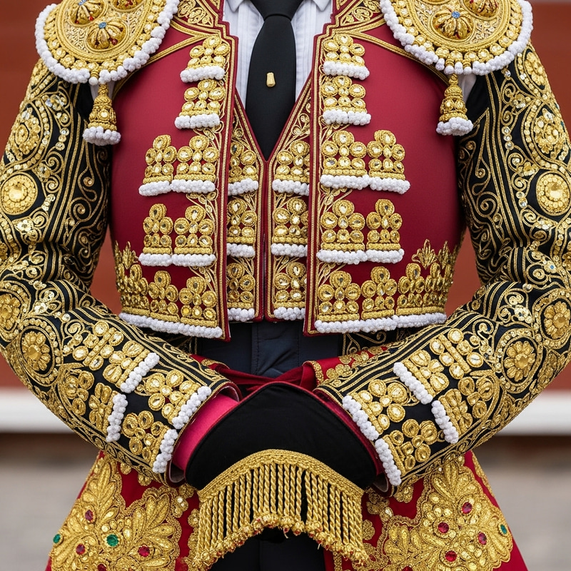 Exquisite Matador Jacket with Golden Accents - Elegant & Ornate Exquisite Matador Jacket with Golden Accents - Elegant & Ornate