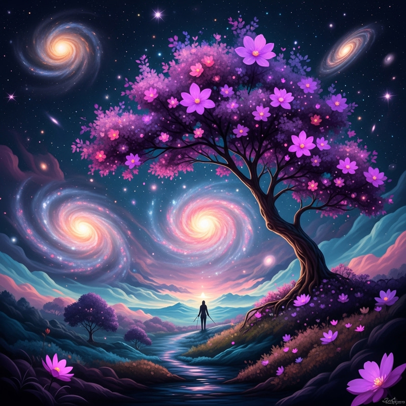 Ethereal Tree in Celestial Realm | Nebulas and Galaxies Ethereal Tree in Celestial Realm | Nebulas and Galaxies