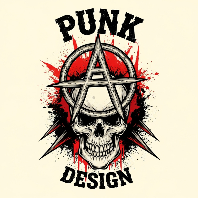 Punk Skull Design with Anarchy Symbol Punk Skull Design with Anarchy Symbol