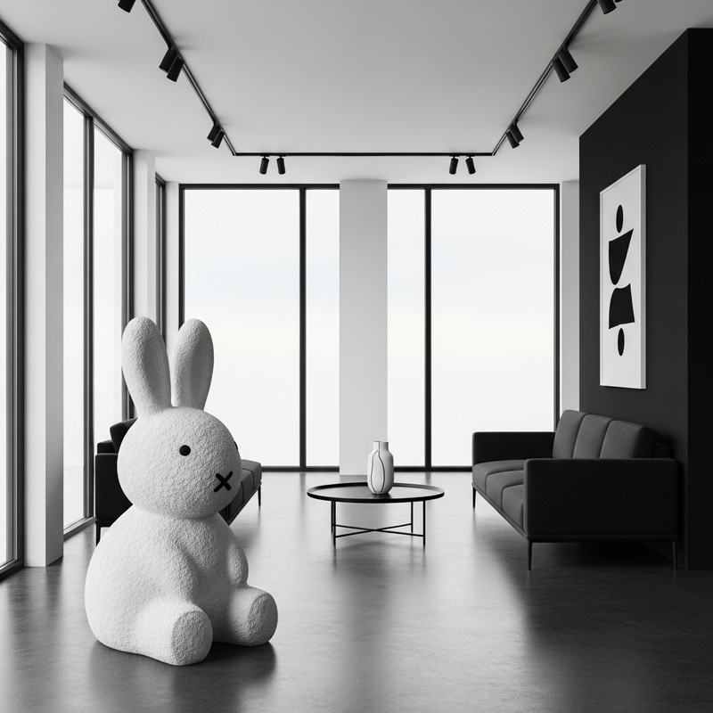 Stylish Minimalist Interior in Black & White Stylish Minimalist Interior in Black & White
