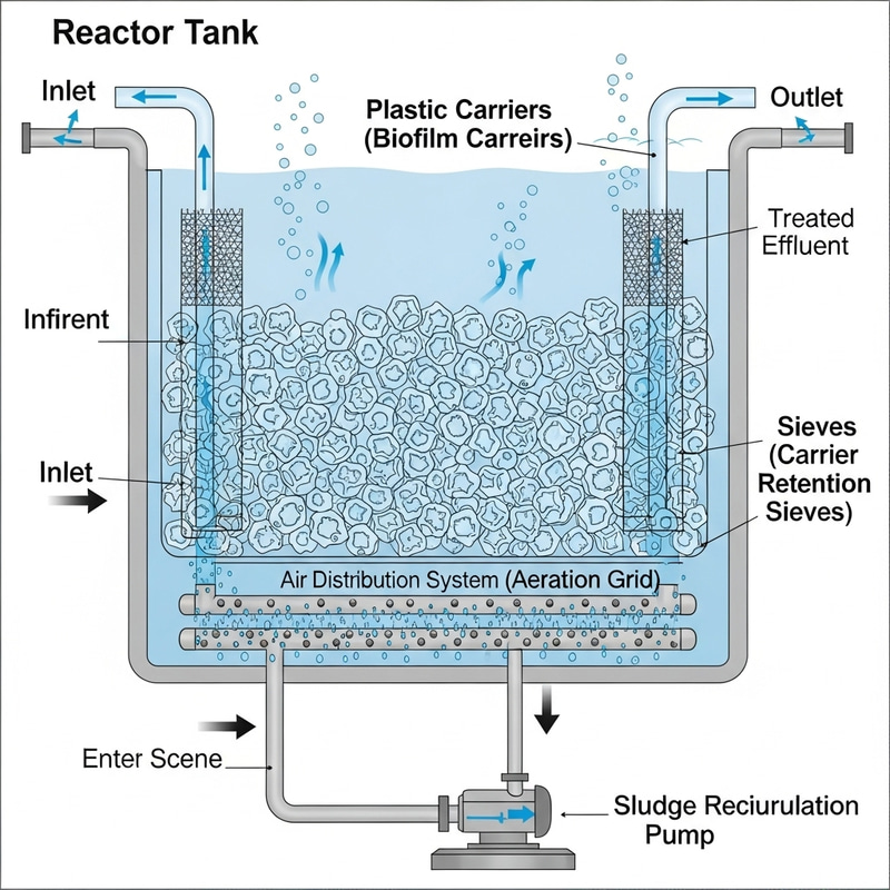 MBBR Schematic Diagram - Efficient Biofilm Reactor Design