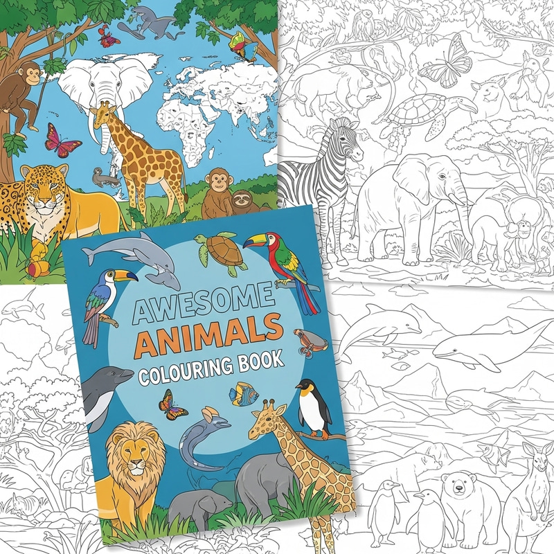 Planet Earth - Awesome Animals Colouring Book