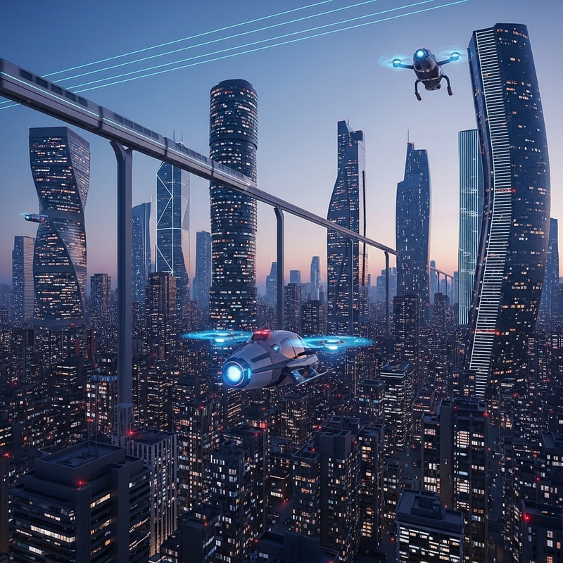 Abstract, Futuristic Cityscape at Night Abstract, Futuristic Cityscape at Night