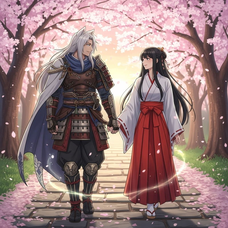 Inuyasha and Kikyo Walking Together | Romantic Japanese Couple Inuyasha and Kikyo Walking Together | Romantic Japanese Couple
