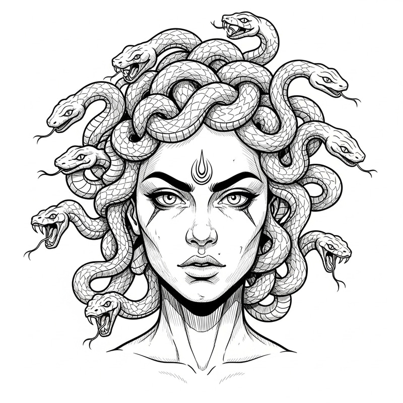 Medusa Gorgona Tattoo Sketch - Detailed Design Inspiration Medusa Gorgona Tattoo Sketch - Detailed Design Inspiration